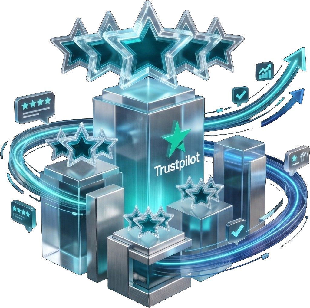 Review boost across G2, Google Maps and Trustpilot — controlled velocity.