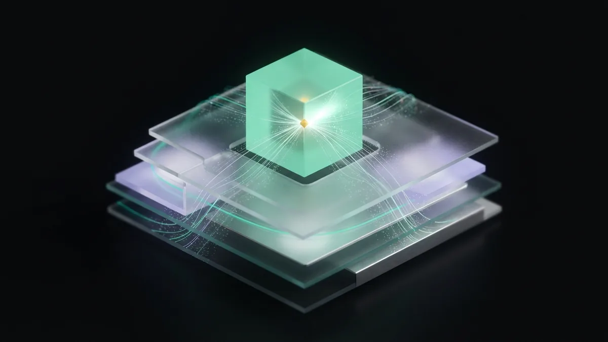 Layered glass planes showing the link between SEO and useful content