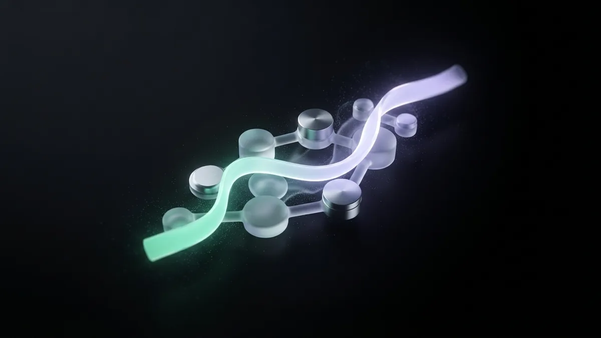A focused chain of glowing nodes representing a measured backlink outreach plan