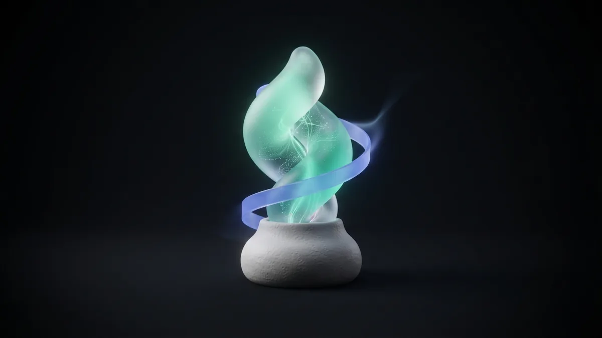 A glass form rising from a dark base suggests digital marketing skills built through hands-on projects