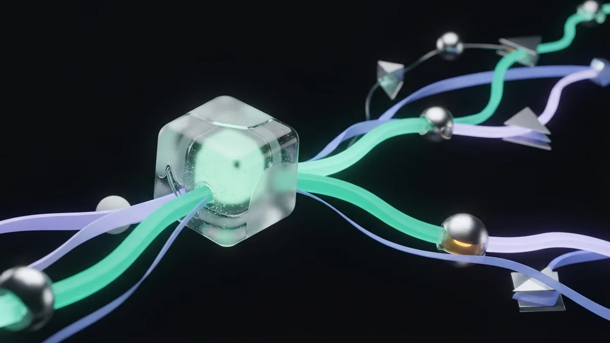 Glowing glass core sending light through a network to show backlink discovery and trust