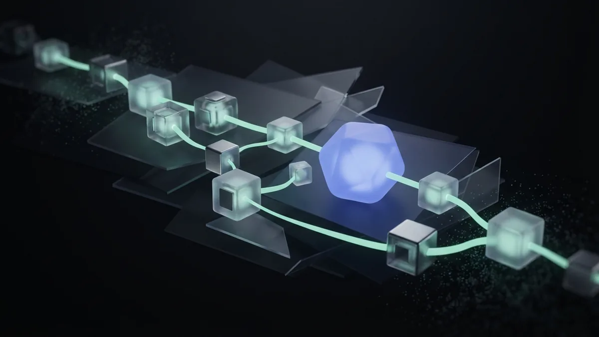 Connected glass modules showing relevant links and steady off-page SEO growth