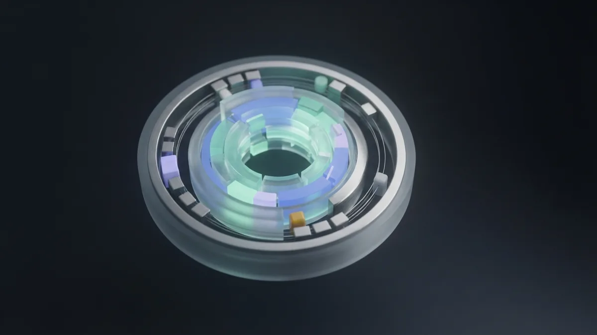 Schema setup and testing process Chrome ring around a glass core suggests careful schema setup, testing, and upkeep
